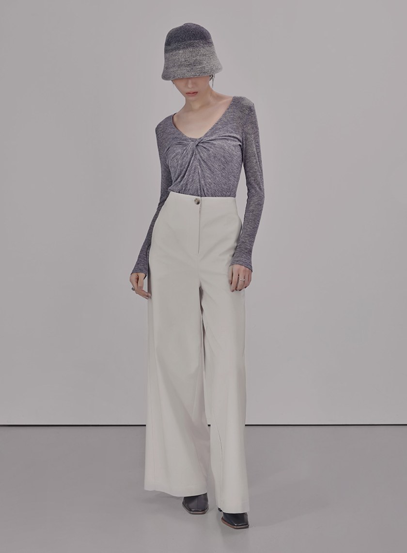 氣質扭結V領長袖上衣